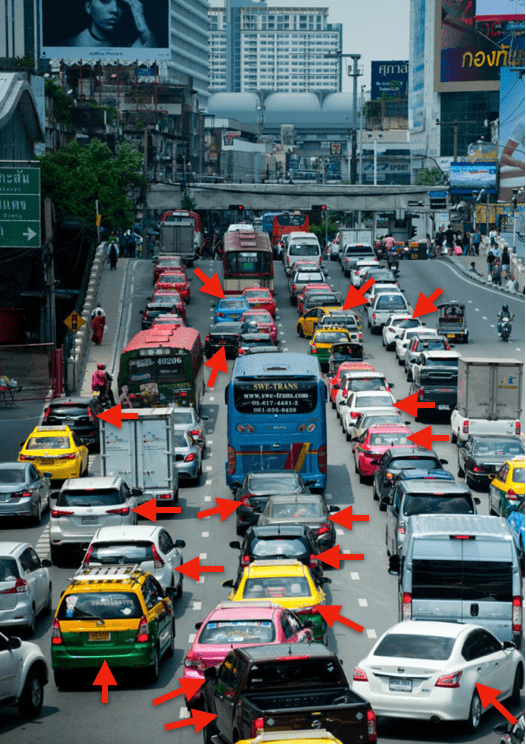 タイ（バンコク）の交通渋滞